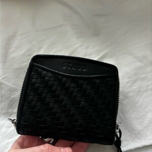 STAUD Black Woven Wallet